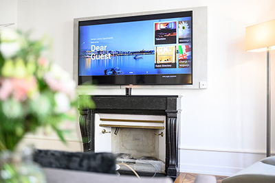 Giant 4k Smart TV 80 inch Fireplace